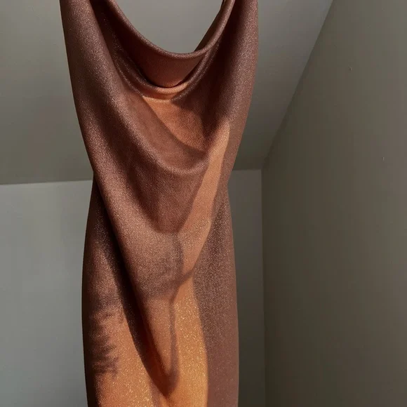 Pink Cowl Neck Sleeveless Bodycon Mini Dress - Picture 4 of 4